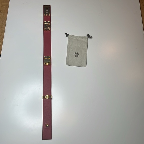 Hermes Sz 75 Red Calfskin COLLIER DE CHIEN Belt GM - Picture 11 of 14